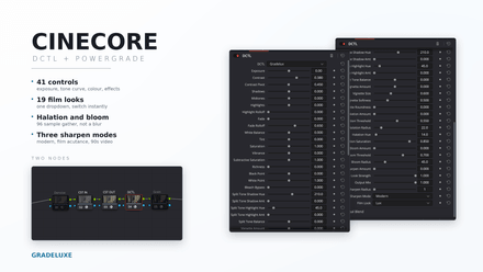 CineCore DCTL + Powergrade for Davinci Resolve | Full Color Grading Tutorial 