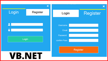 VB.Net - Login and Register Design In One Form