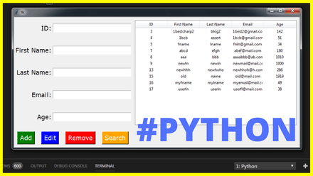 Python Tkinter MySQL - Insert, Update, Delete, Search And Display