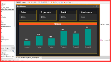 Java Dashboard Form Design