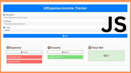 JavaScript - Income And Expense Tracker