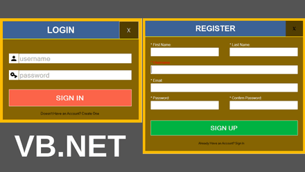 VB.Net Login And Register Form With MySQL DataBase