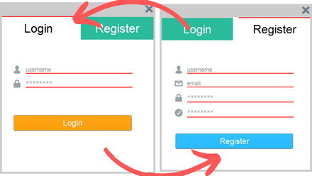 Java - Login and Register Design In One Form