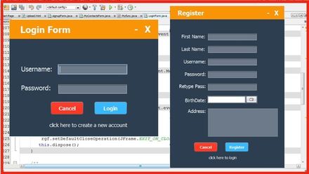 Java Login And Register Form Design