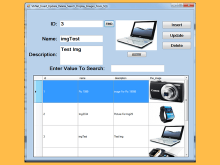 VB.Net - Insert, Update, Delete, Search Image In SQL Database