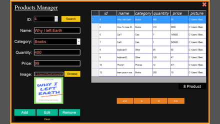 C# Products Manager With MySQL Database