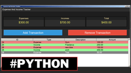 Python Expenses And Incomes Tracker Using Tkinter With MySQL Database