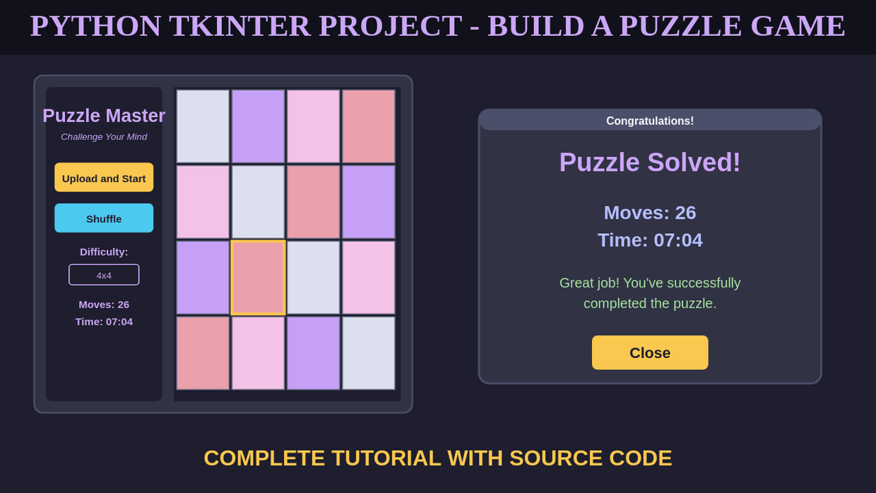 Python Puzzle Game Using Tkinter