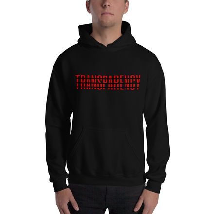 TRANSPARENCY BLACK &amp; RED HOODIE