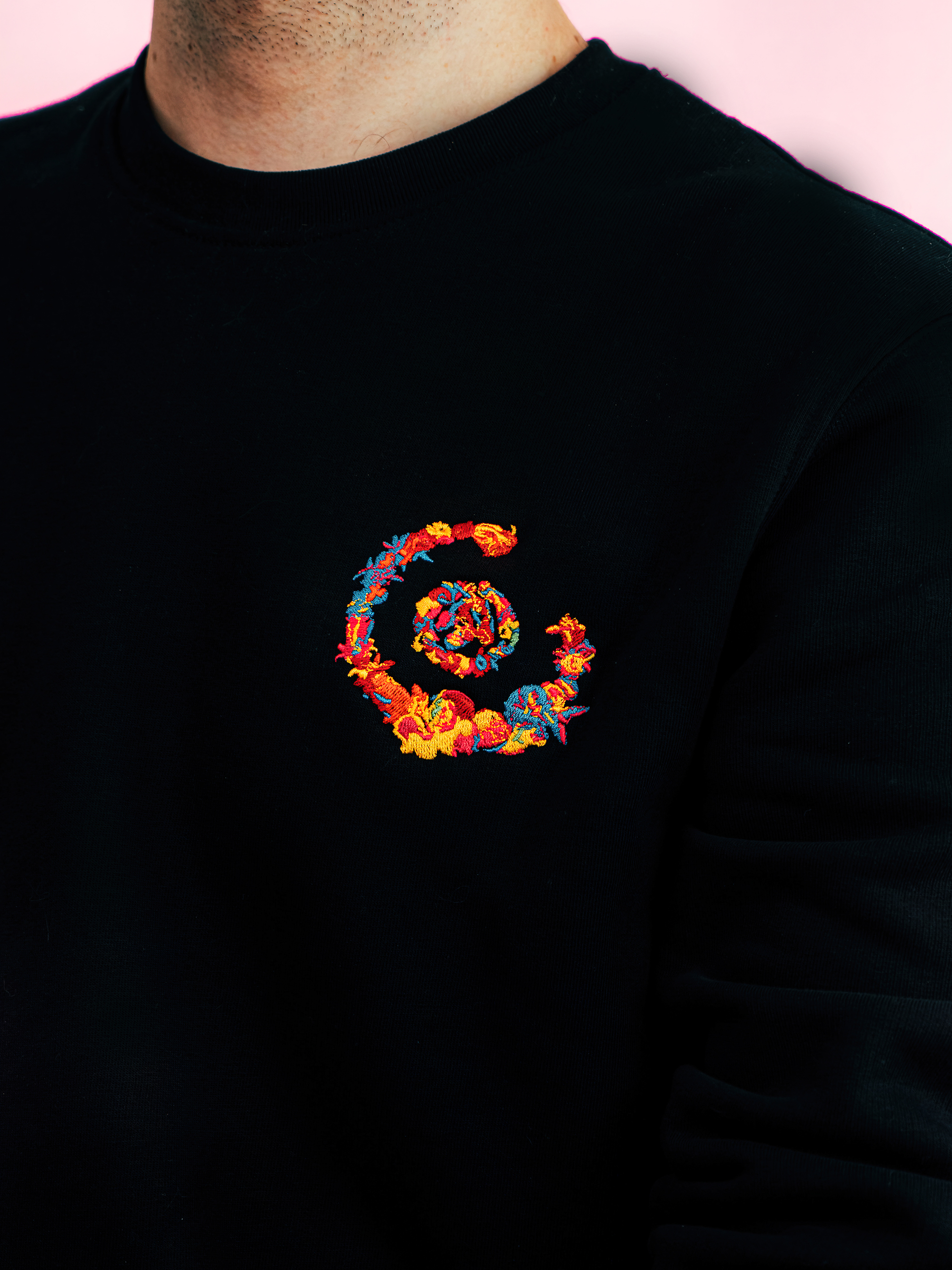 Embroidered Logo Crew Neck Sweater