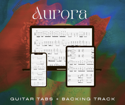 Aurora - Guitar Tabs + Backing Track (Charlie&#x27;s Parts) 