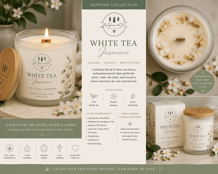 White Tea Jasmine Wellness Candle
