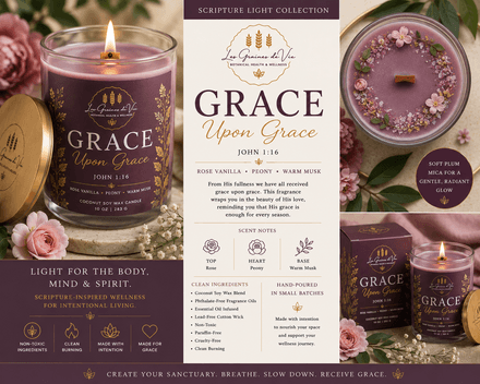 Grace Upon Grace Scripture Candle