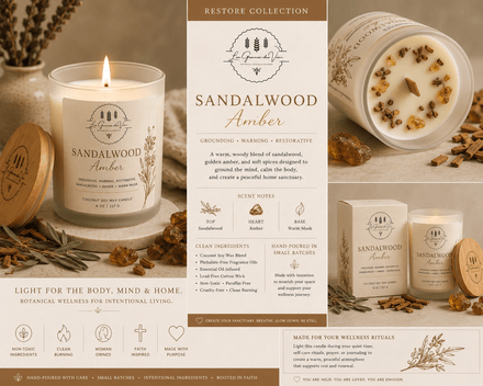 Sandalwood Amber Wellness Candle