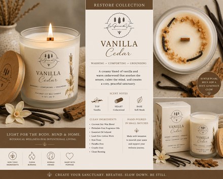 Vanilla Cedar Wellness Candle