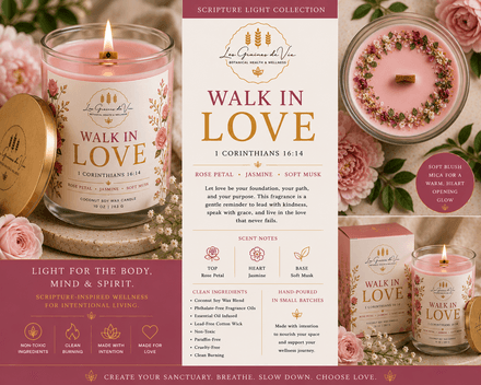 Walk In Love Scripture Candle