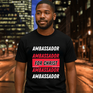 Ambassador for Christ™ (White Letter)  Heavyweight Unisex T-Shirt | Goshen Legacy™ Apparel
