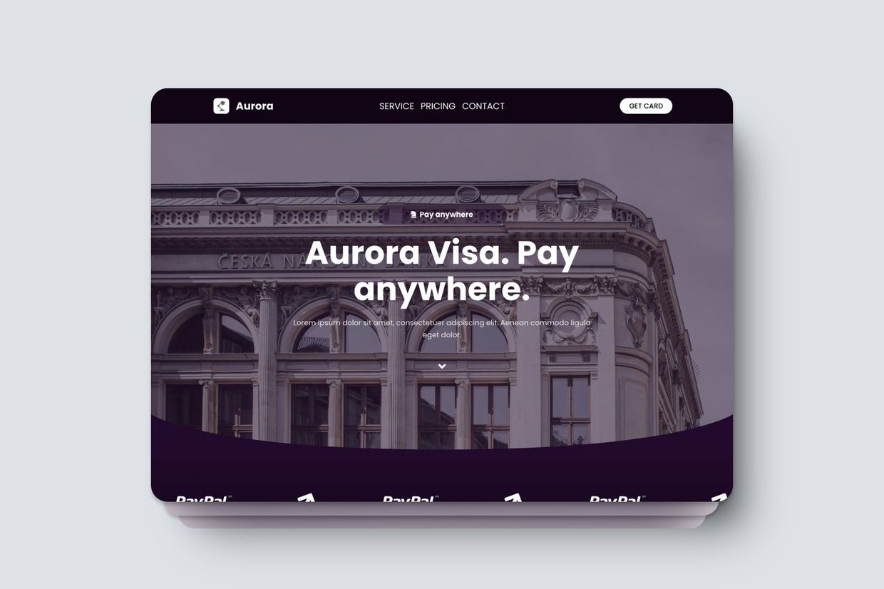 Aurora — Credits & Bank Finance Website Templates Blocs