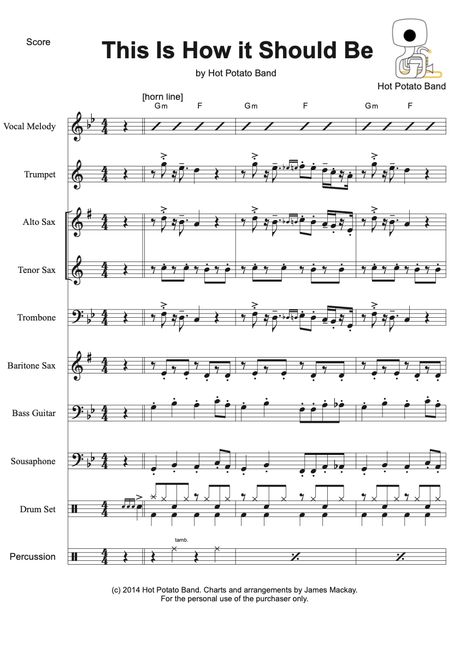 THIS IS HOW IT SHOULD BE - Sheet Music (10 pce)