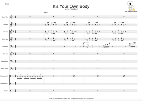 IT'S YOUR OWN BODY  - Sheet Music (11 pce)