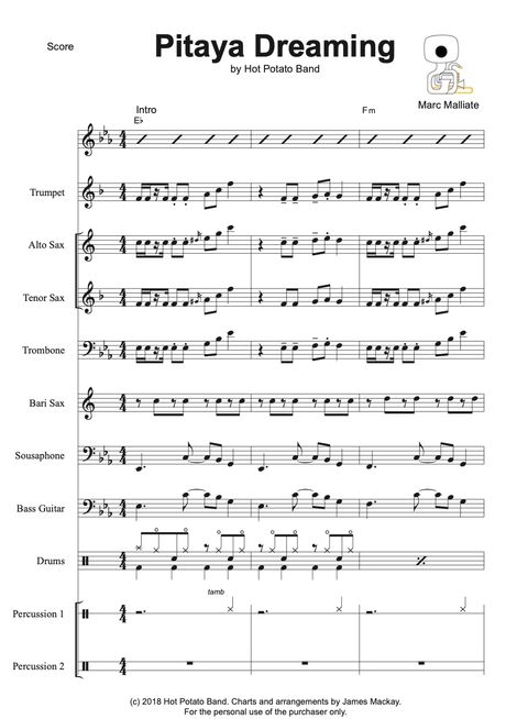 PITAYA DREAMING - Sheet Music (11 pce)