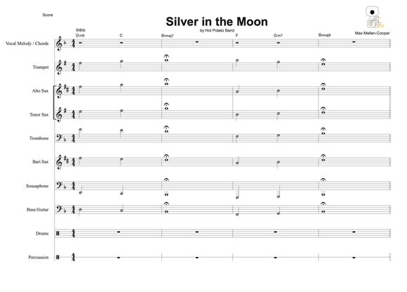 SILVER IN THE MOON  - Sheet Music (12 pce)
