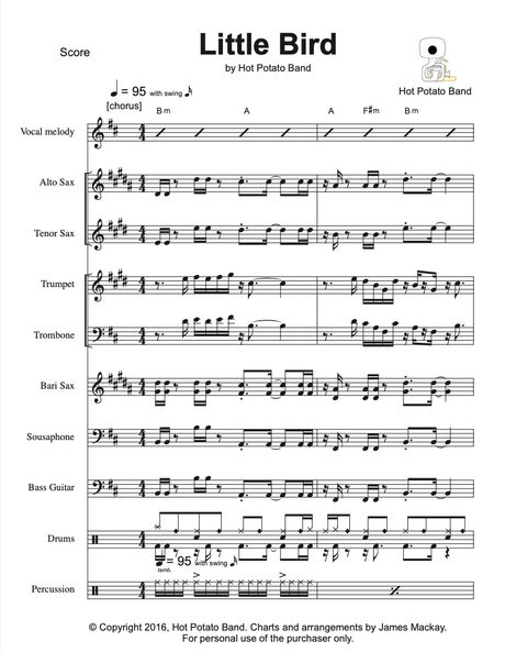 LITTLE BIRD - Sheet Music (12 pce)