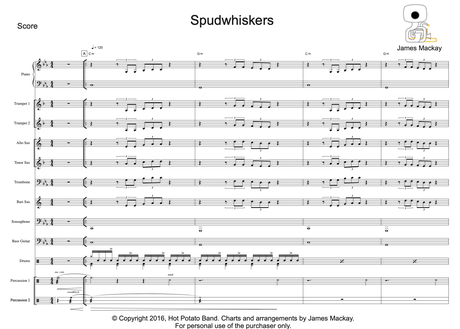 SPUDWHISKERS - Sheet Music (11 pce)