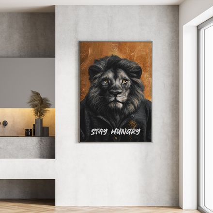 Stay Hungry Lion Printable Wall Art 48x30