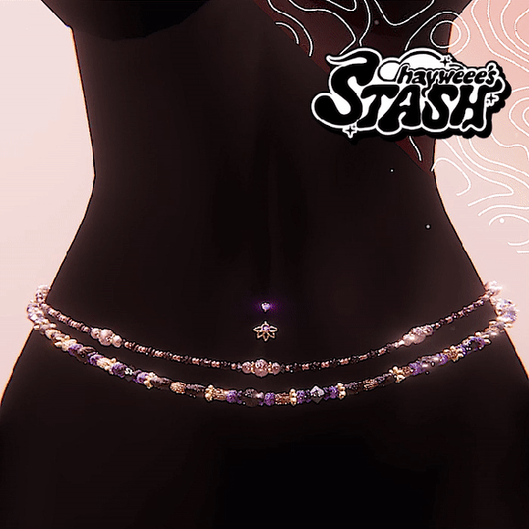 Ki's Waist Jewelry Pack「 Waist Beads, Belly Rings, Leg Chain 」3D Asset