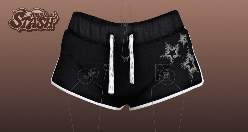 Cropped Zip Hoodie & Matching Shorts Set | 3D Asset