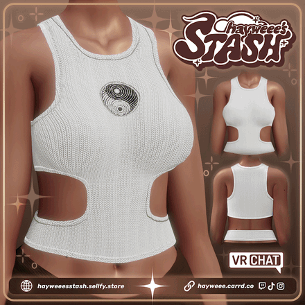 Cut Out Tank Top • (Adult + Chibi Versions) | 3D Asset