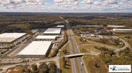 Greensboro NC - 4K Drone Hyperlapse Video - Oct 2023 I40 and 840 Looking Downtown