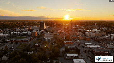 Greensboro NC - 4K Drone - Oct 2023 Center City Pushing In - Sunrise 