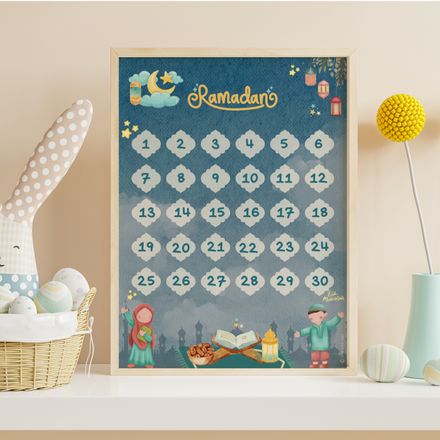 Ramadan Sternenkalender blau