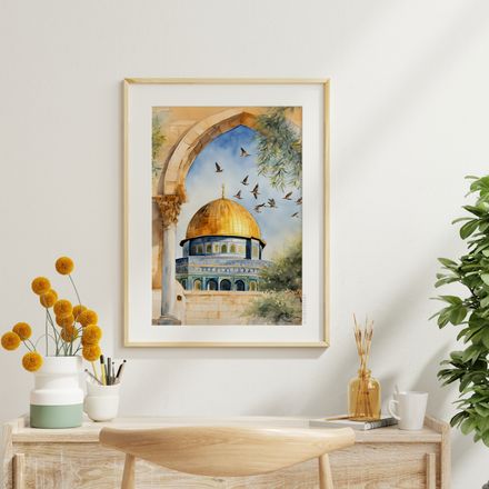 Felsendom Qubattul Sakhra Vögel Aqsa Quds Palästina Poster 