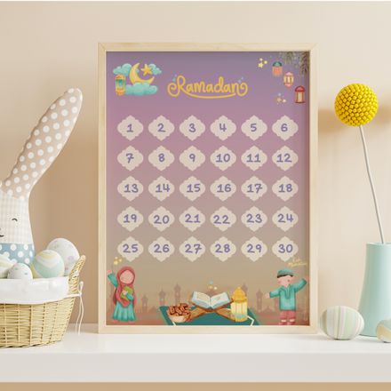 Ramadan Sternenkalender rosa