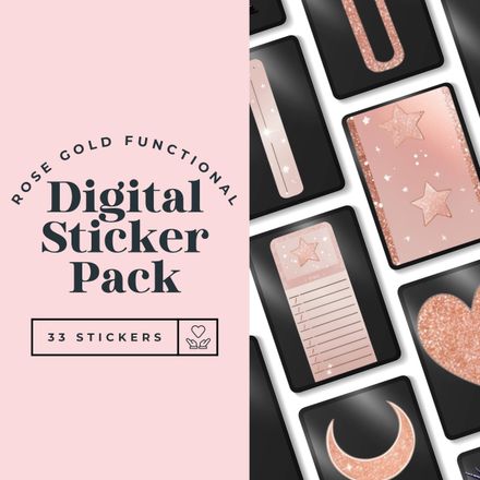 Rose Gold Digital Planner Stickers – Functional Sticker Set