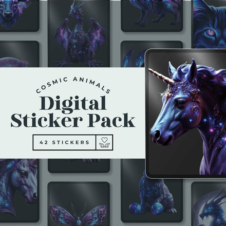 Celestial Animal Sticker Pack – 36 PNGs
