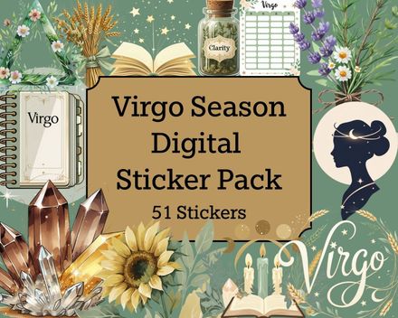 Virgo Season Astrology Digital Sticker Pack