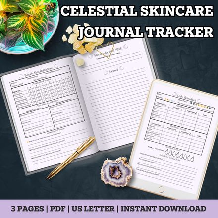 Skincare Routine Tracker Printable – 3-Page Self Care Planner PDF