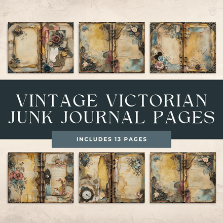 Whispers of the Past Junk Journal Pages | Vintage Printable Filler Papers | 13 Pages