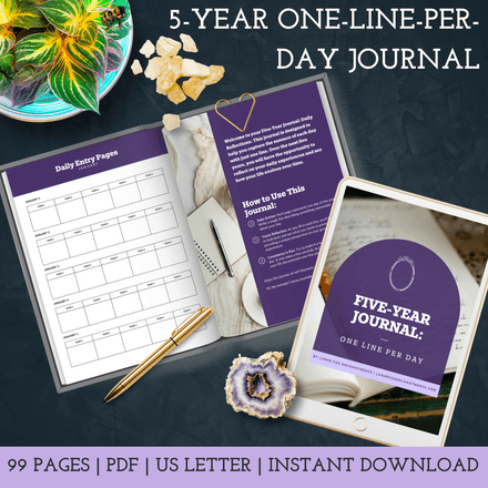 5-Year One Line a Day Journal Printable PDF