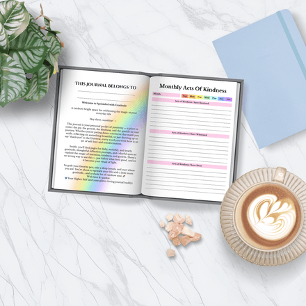 Sprinkled with Gratitude Journal – Rainbow Daily Gratitude Pages