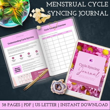Menstrual Cycle Syncing Printable Journal PDF (38 pages)