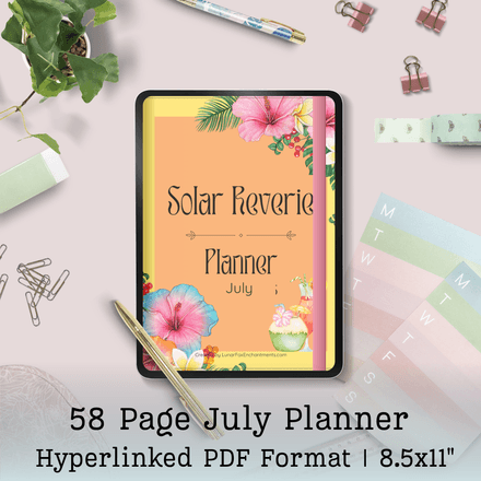 Solar Reverie Digital July Planner – Tropical PDF
