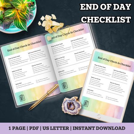 End of Day Check-In Checklist Printable