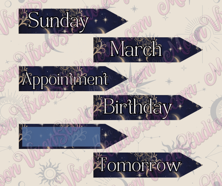 Celestial Printable Planner Flags PDF PNG JPG