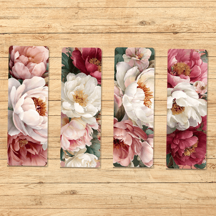 Peony Printable Bookmarks Set