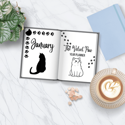 The Velvet Paw Undated Cat Planner PDF – Printable 8.5x11